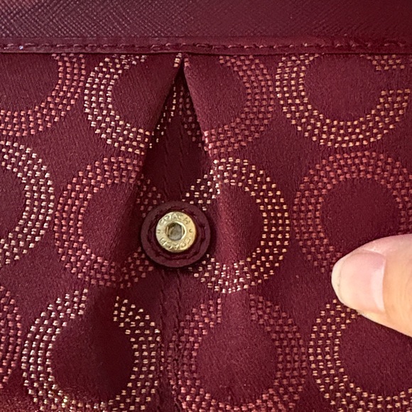 Coach Authenticated Madison Dotted Medium Crimson Wallet - Picture 3 of 8